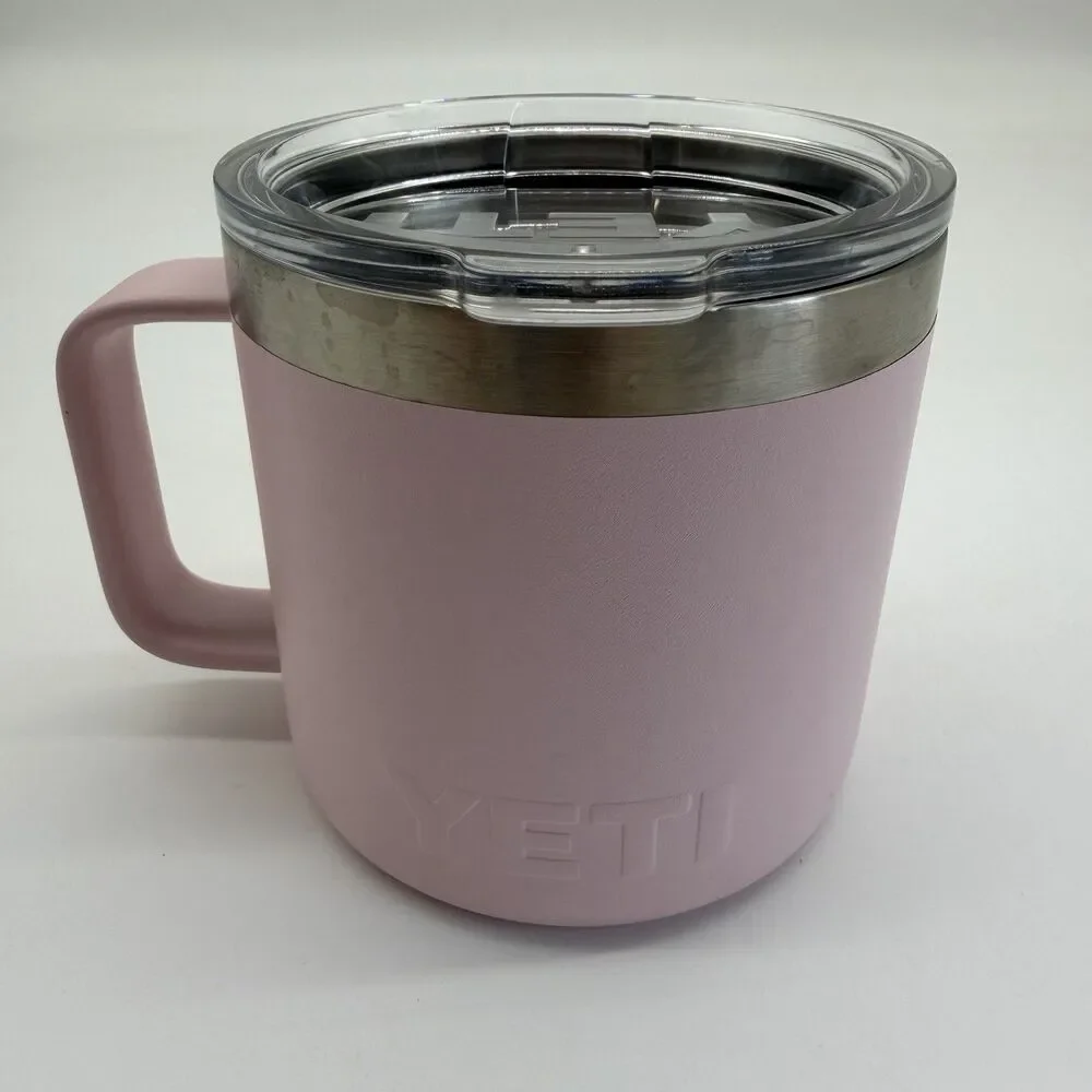 YETI Rambler 14oz Stackable Mug Sandstone Pink MagSlider Lid